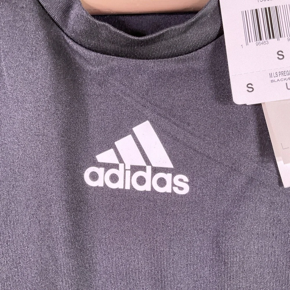 Adidas M LS Pregame A Long Sleeve Training Shirt Black HS9223 Mens Small NEW